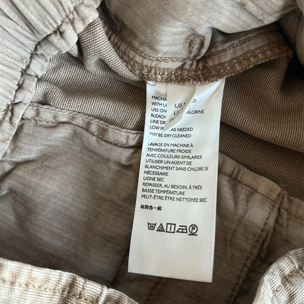 Free People Margate Paper Bag Waist Pants Barrel Leg Elastic Waist Utility Sz S - Picture 14 of 15